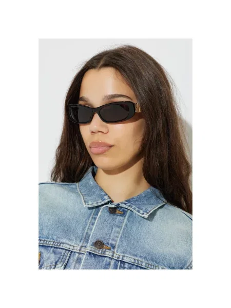Lniane okulary przeciwsłoneczne Balenciaga brązowe