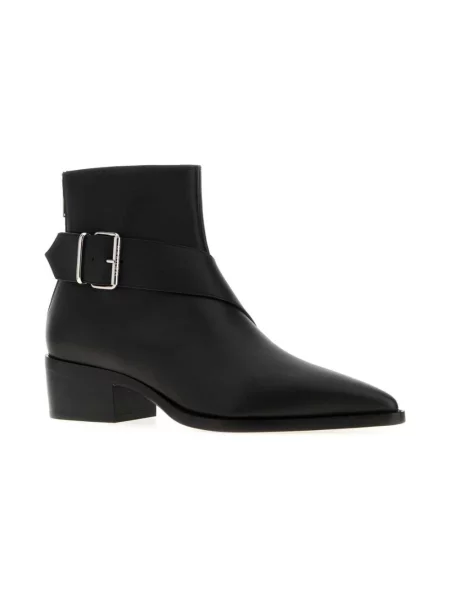 Botki Alexander Mcqueen skórzane na sprzączkę czarne