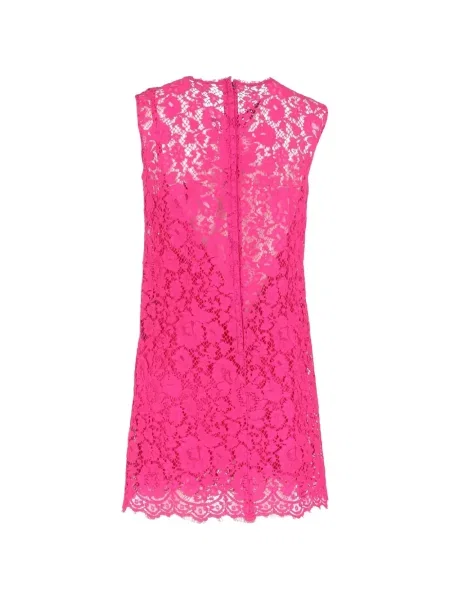 Rochie mini 032c din dantelă de costum roz