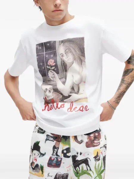 Tricou Endless Joy cu imagine alb
