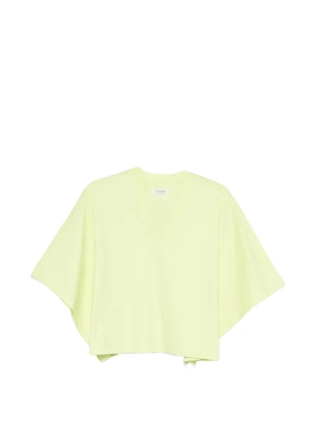 Krótka koszulka Psophia z dekoltem w serek żółta