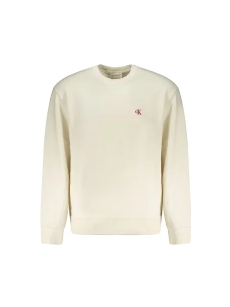 Bluza Calvin Klein Jeans z długim rękawem biała