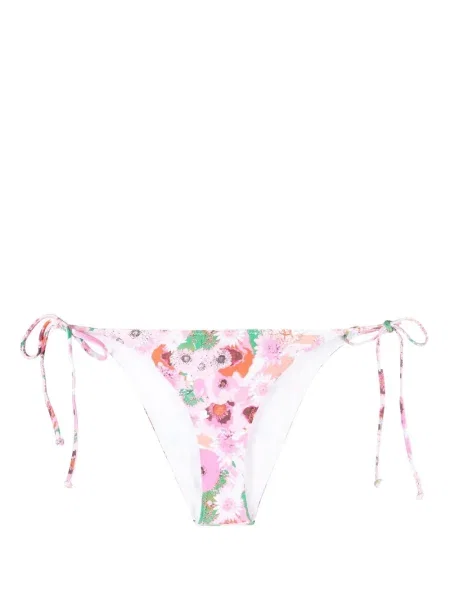 Bikini Ganni cu model floral cu imagine roz