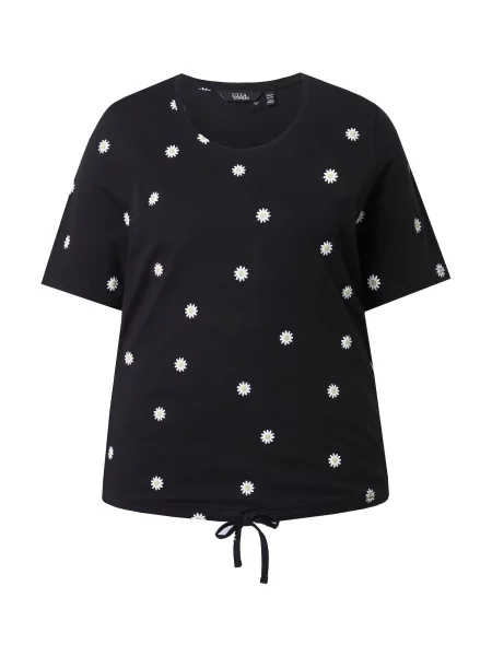 Ulla Popken Tricou galben deschis / negru alb