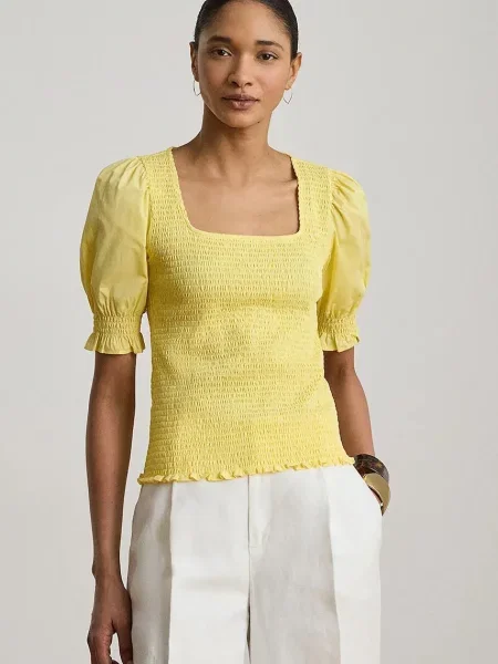 Lauren Ralph Lauren bluză pentru femei din galben