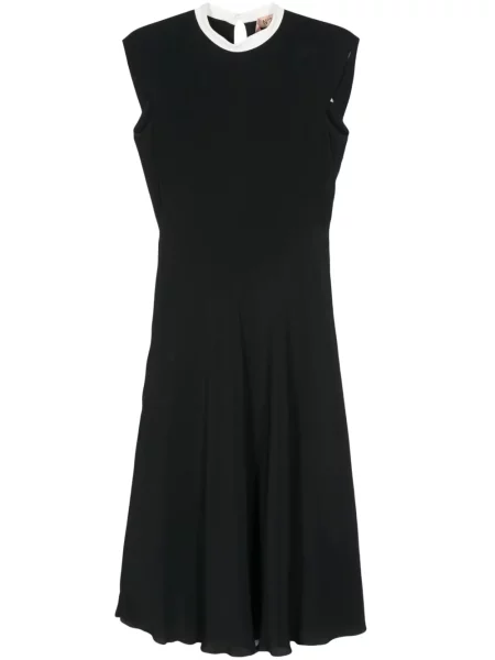Rochie midi N°21 din crep până la genunchi de costum negru