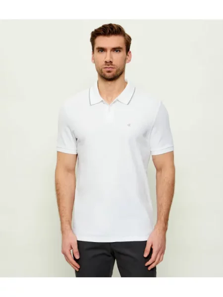 Tricou polo Calvin Klein alb