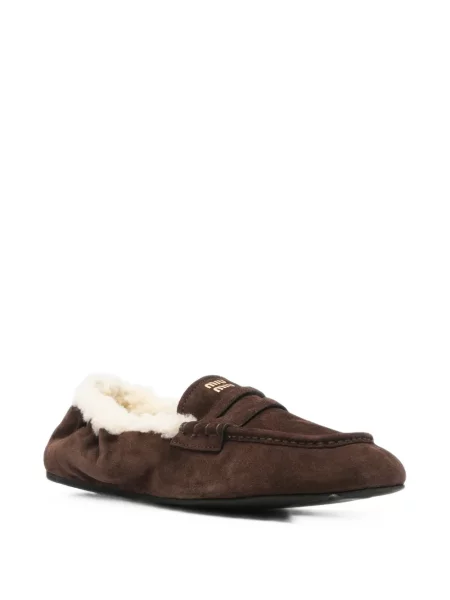 Loafers Miu Miu σουέντ καφέ