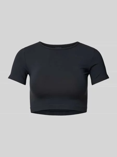 Krótki T-shirt z okrągłym dekoltem Organic Basics czarna