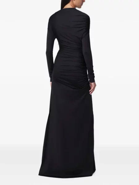 Lung rochie maxi Victoria Beckham drapată negru