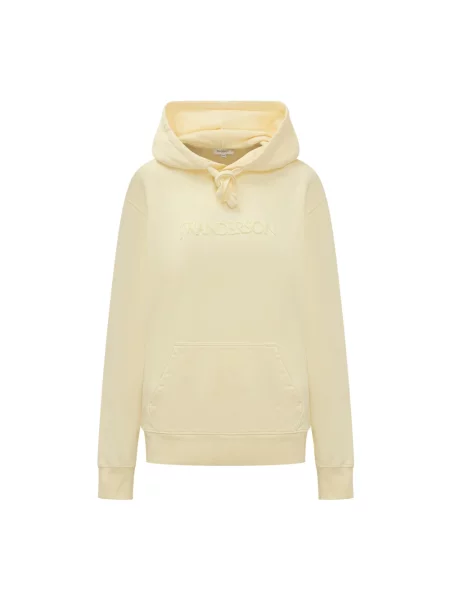 Bluza z kapturem Jw Anderson z kapturem z logo beżowa
