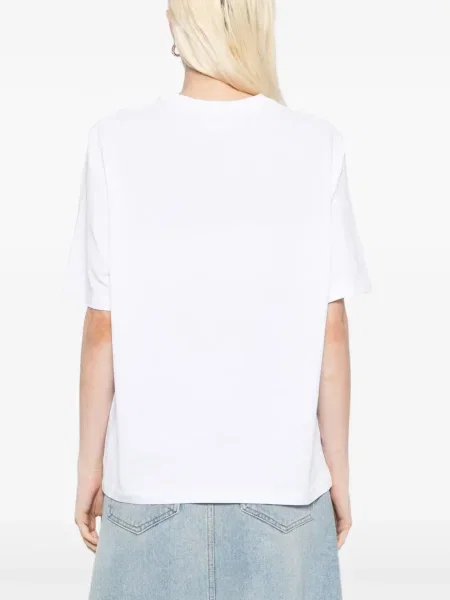 Тениска Maison Kitsuné бродирана бяло