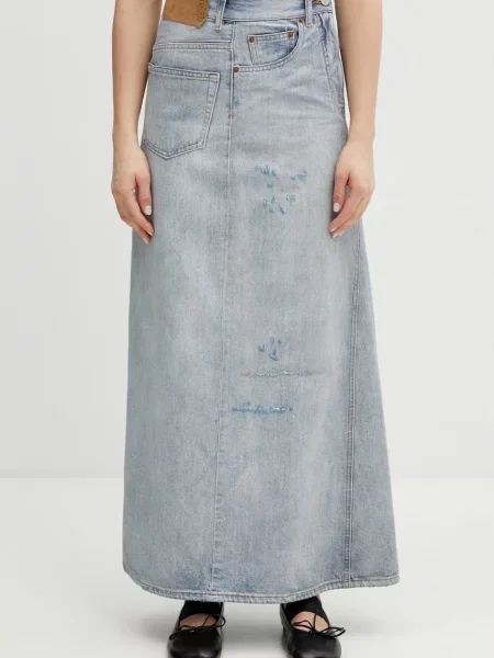 Maison Margiela fustă din denim albastru