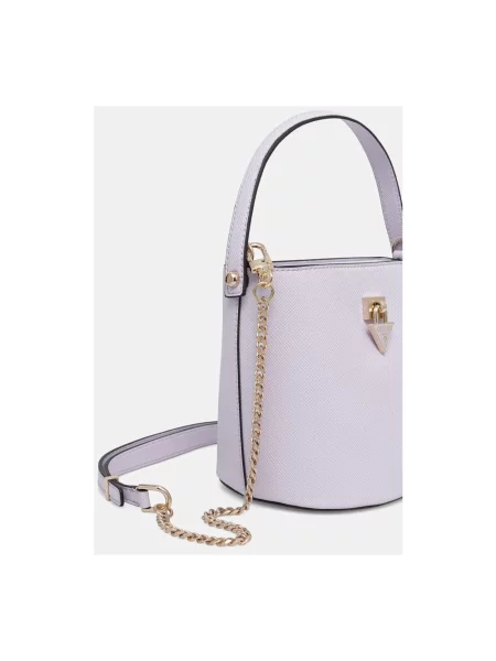 Guess torebka crossbody z imitacji skóry PATSIE fioletowa