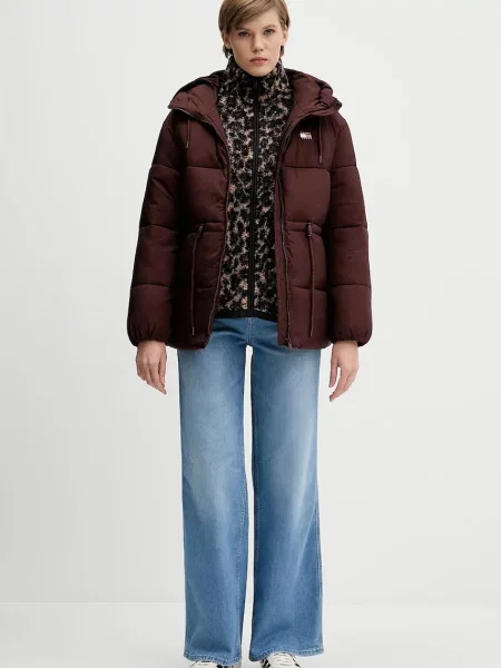Tommy Jeans kurtka zimowa oversize brązowy