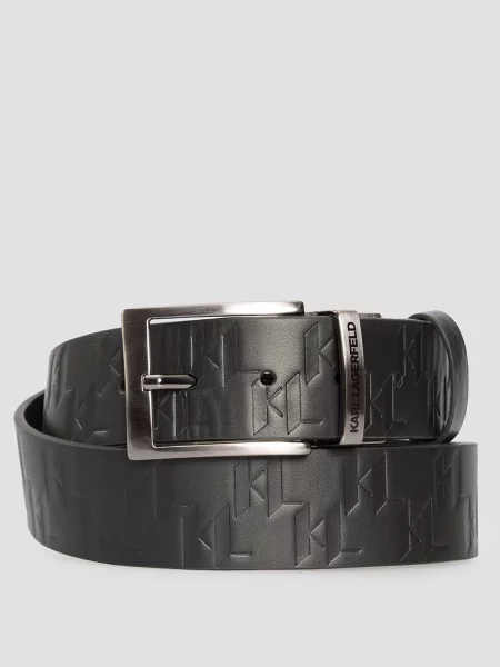 Шкіряний ремінь Karl Lagerfeld чорний