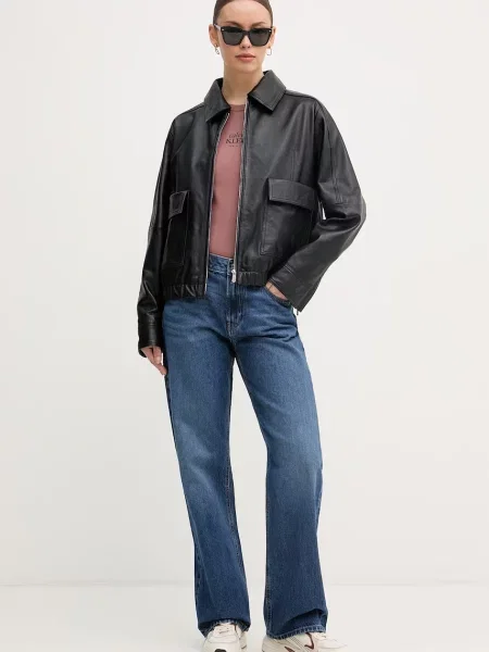 Calvin Klein Jeans top z bombažem rjava