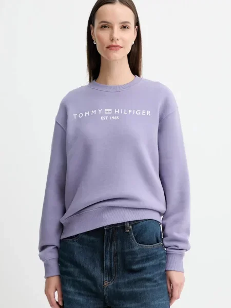 Tommy Hilfiger bluza z nadrukiem fioletowy