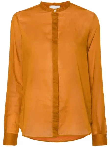 Przezroczysta kołnierzykowy koszula Forte Forte pomarańczowa