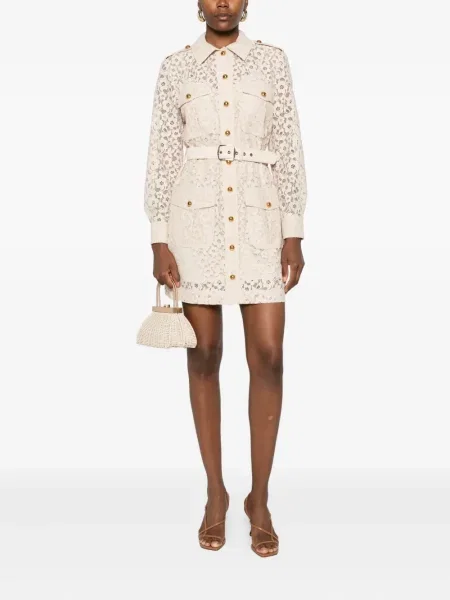 Rochie mini Zimmermann cu model floral din dantelă de costum