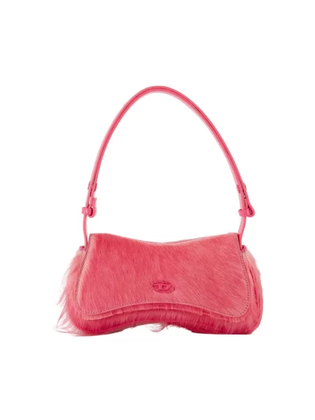 Torebka skórzana Diesel skórzana różowa