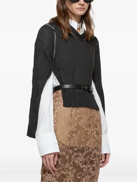 Top Acne Studios cu decolteu în V negru