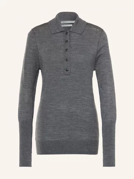 Allsaints Pletená Polokošile Martel Z Merino Vlny tmavě šedá