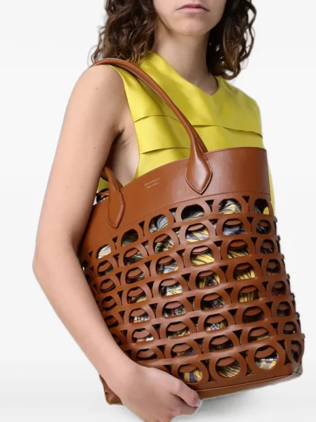 Geantă shopper Ferragamo maro