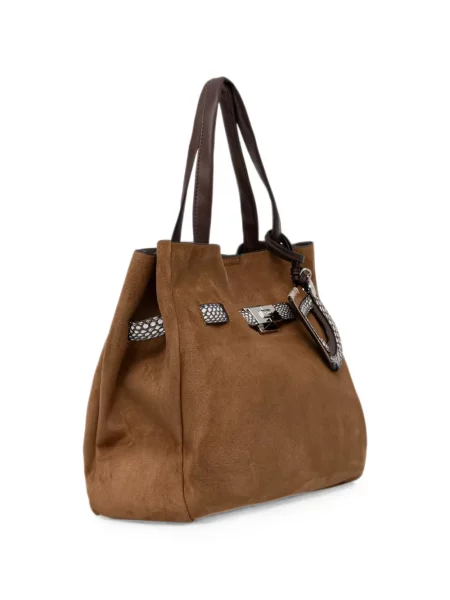 Geantă shopper Dkny cu cataramă maro
