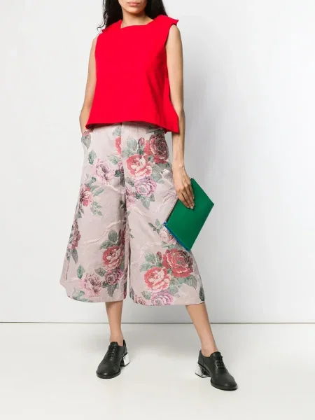 Peplum top Comme Des Garçons Pre-owned bez rukávů červený