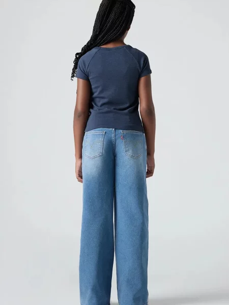 Levi's дънки wide leg за деца HIGH RISE BAGGY синьо