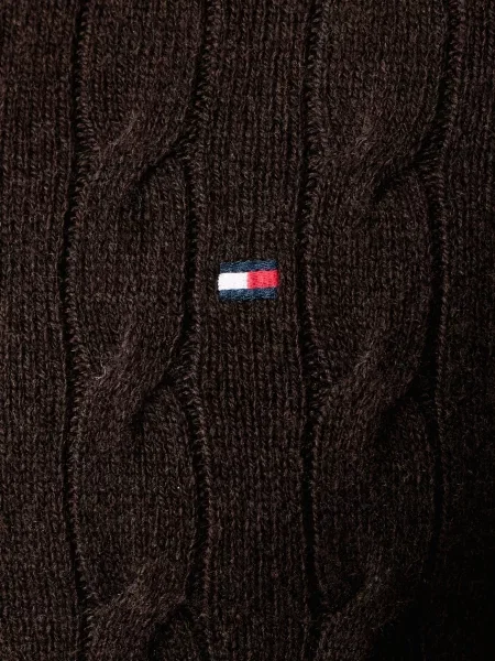 Tommy Hilfiger пуловер мъжки от вълна кафяво
