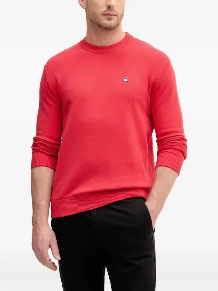 Pulover Benetton cu broderie roșu