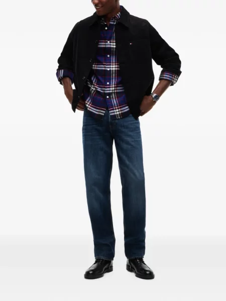 Cămașă Tommy Hilfiger în carouri albastru
