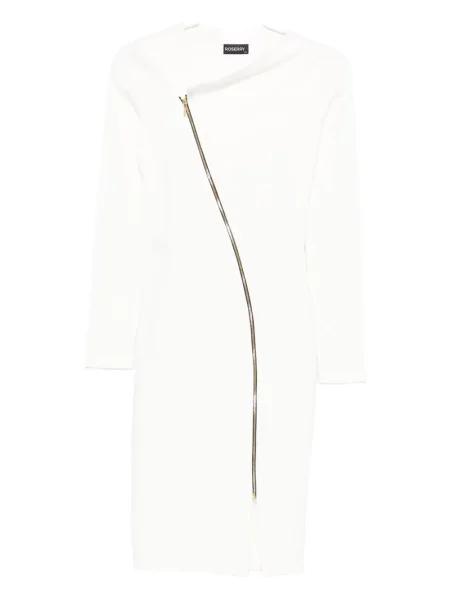 Rochie midi Roserry până la genunchi de costum alb