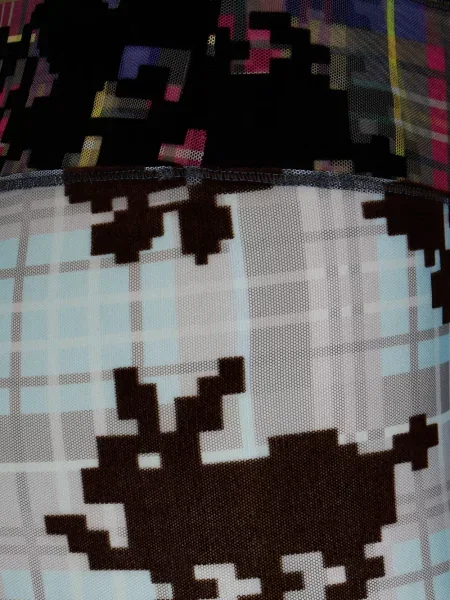 Legginsy Chopova Lowena w kratkę z siateczką szare