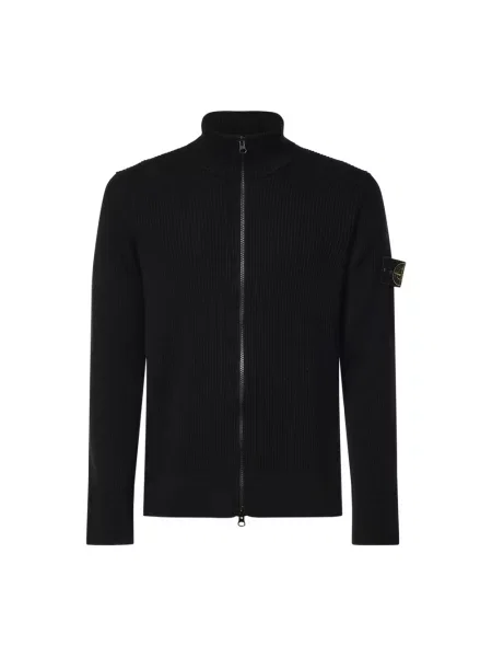 Sweter Stone Island wełniany z kamieniami czarny