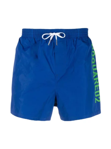 Kąpielówki Dsquared2 z logo niebieskie