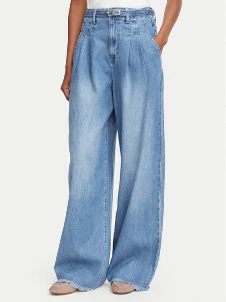 Morgan Jeans hlače Svetlo Wide Leg modra