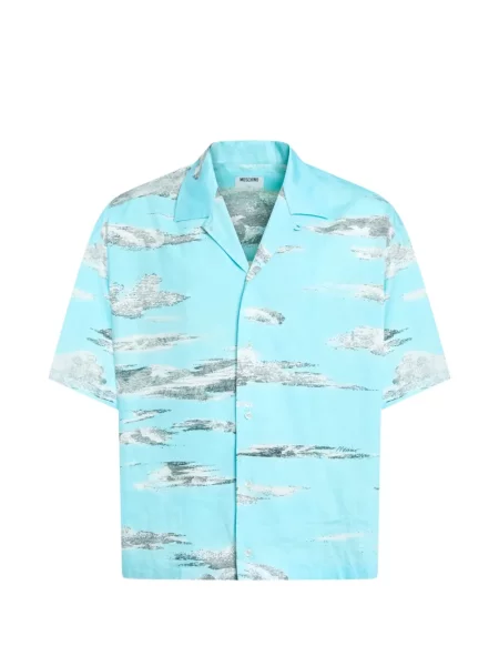 Cămașă Moschino din poplin albastru