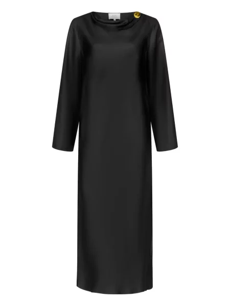Rochie midi Loulou De Saison drapată până la genunchi de costum negru