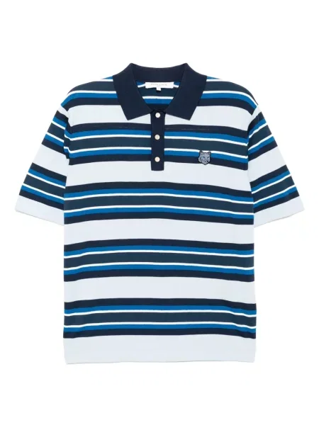 Polo Maison Kitsune cu dungi albastru