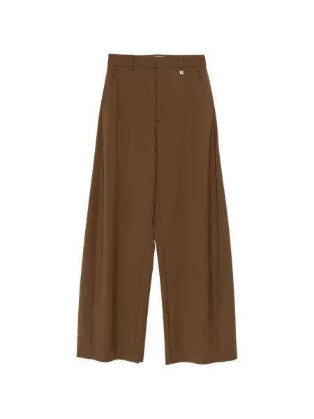 Pantaloni Giuseppe Di Morabito de lână cu picior lat maro