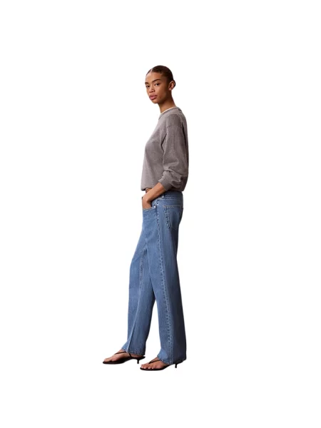 Calvin Klein Jeans Jeansy Straight Fit niebieski