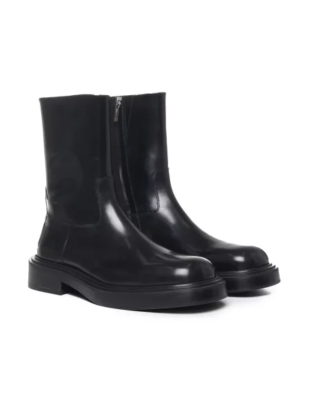 Botki Ferragamo skórzane czarne