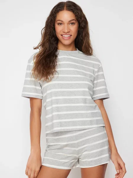 Trendyol Піжама Поліестер/бавовна сірий