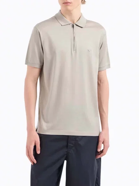 Поло Emporio Armani из лиоцела бежевое