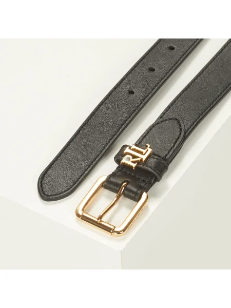 Cu centură curea Lauren Ralph Lauren din piele negru