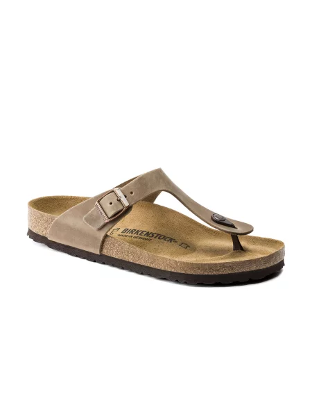 Birkenstock Gizeh NU Oiled Tabacco Brown Narrow Fit Kobiety Sandały Birkenstock Size: brązowy