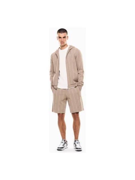 Koszulka Emporio Armani Ea7 z dżerseju z logo beżowa